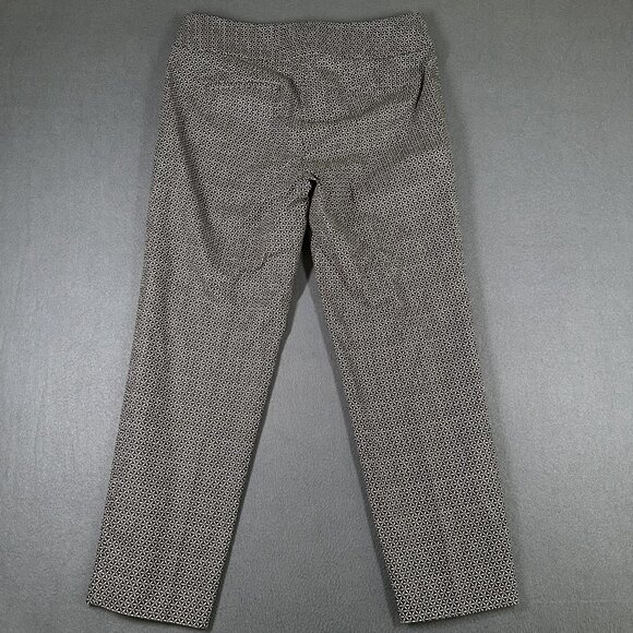 Ann Taylor Loft Pants Womens 8 Julie Ankle Slim Fit Stretch Crop Geometric Patte - Picture 9 of 10